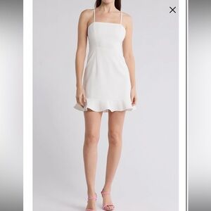 NWT French Connection Whisper Frill Hem Cami Minidress in white SZ 8